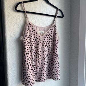 Listicle Y2K Mauve Animal Print Lace Trim Camisole Tank Top M